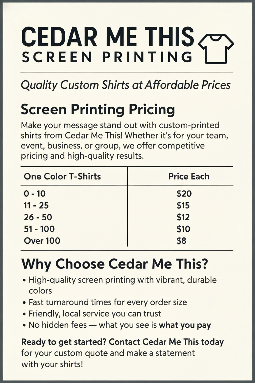 Screen Printing Pricing